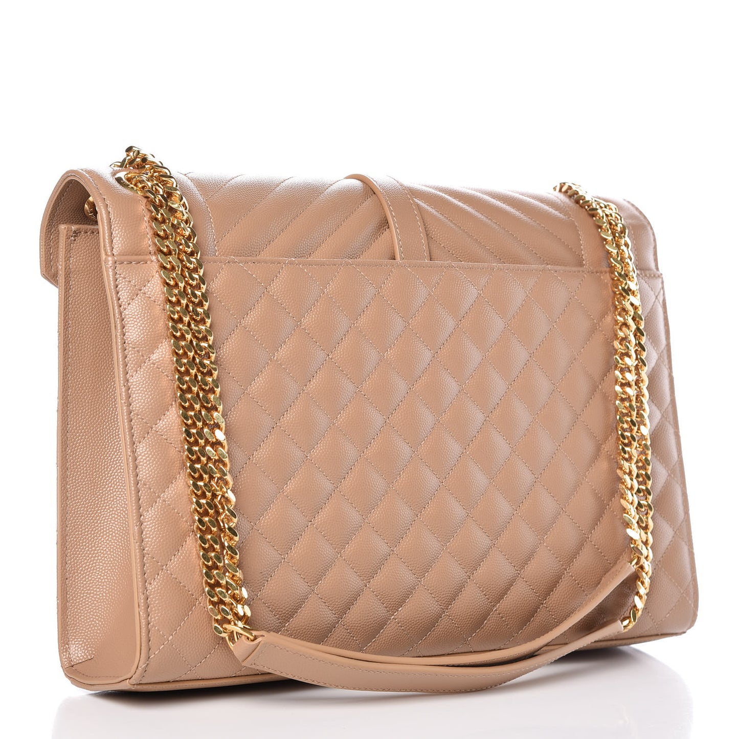 Grain De Poudre Mixed Matelasse Large Triquilt Monogram Satchel Cork