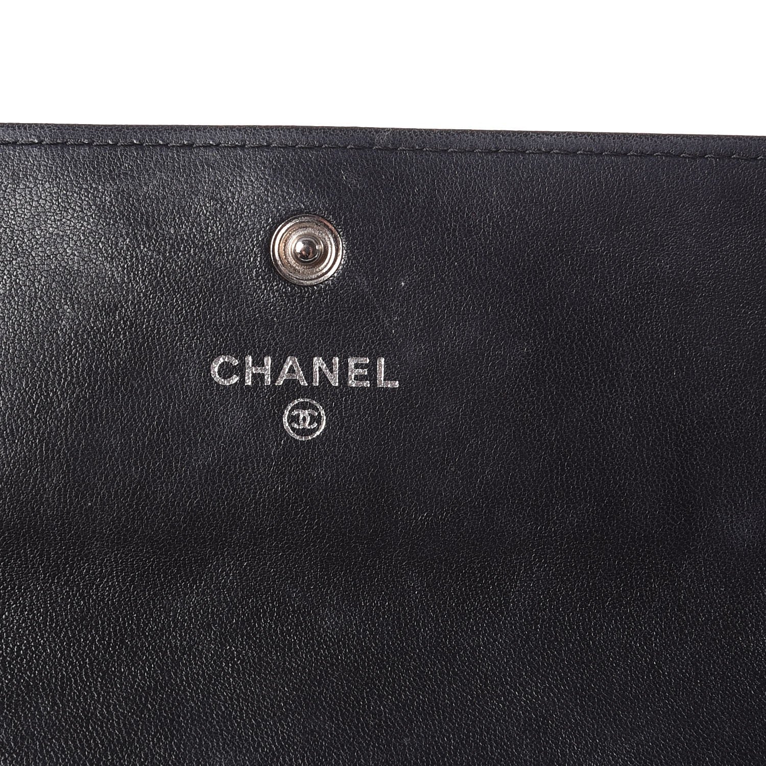 Chanel Lambskin Quilted Large Gusset Flap Wallet Black 6 of 10