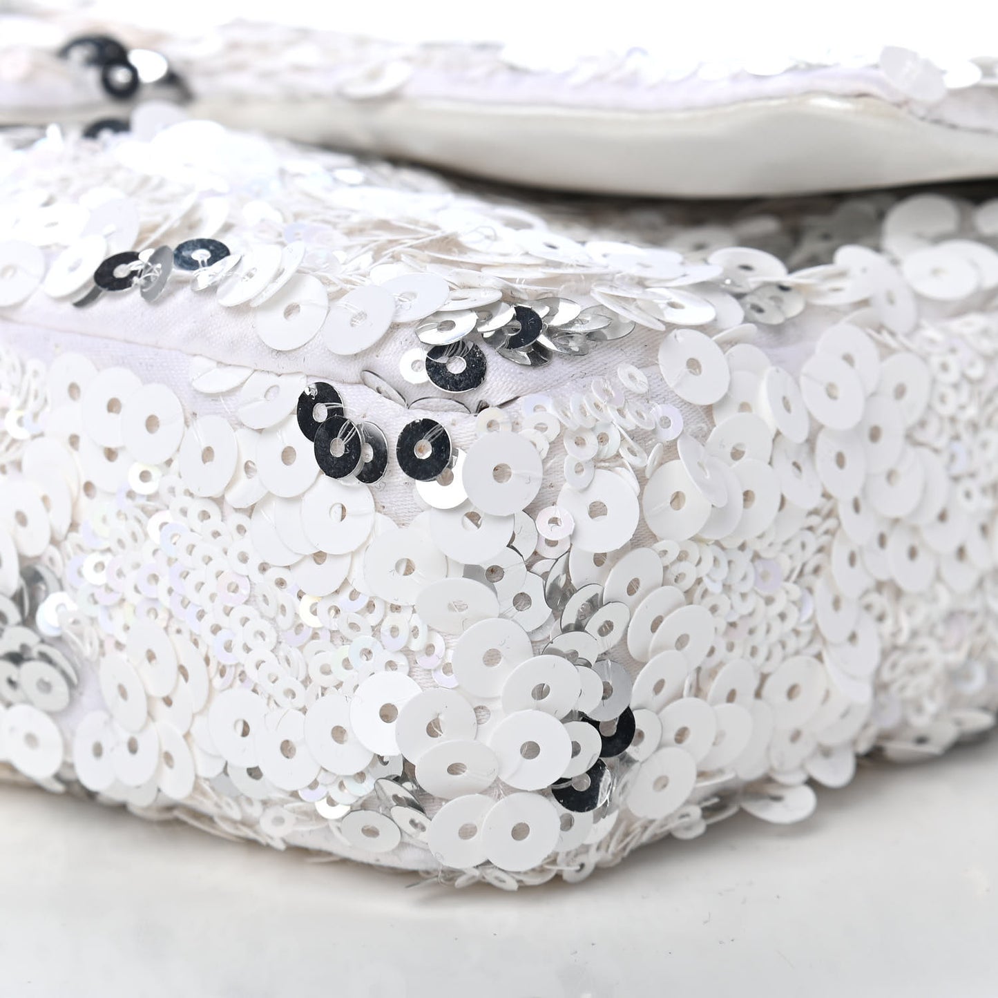 Sequin East West Flap Dark White