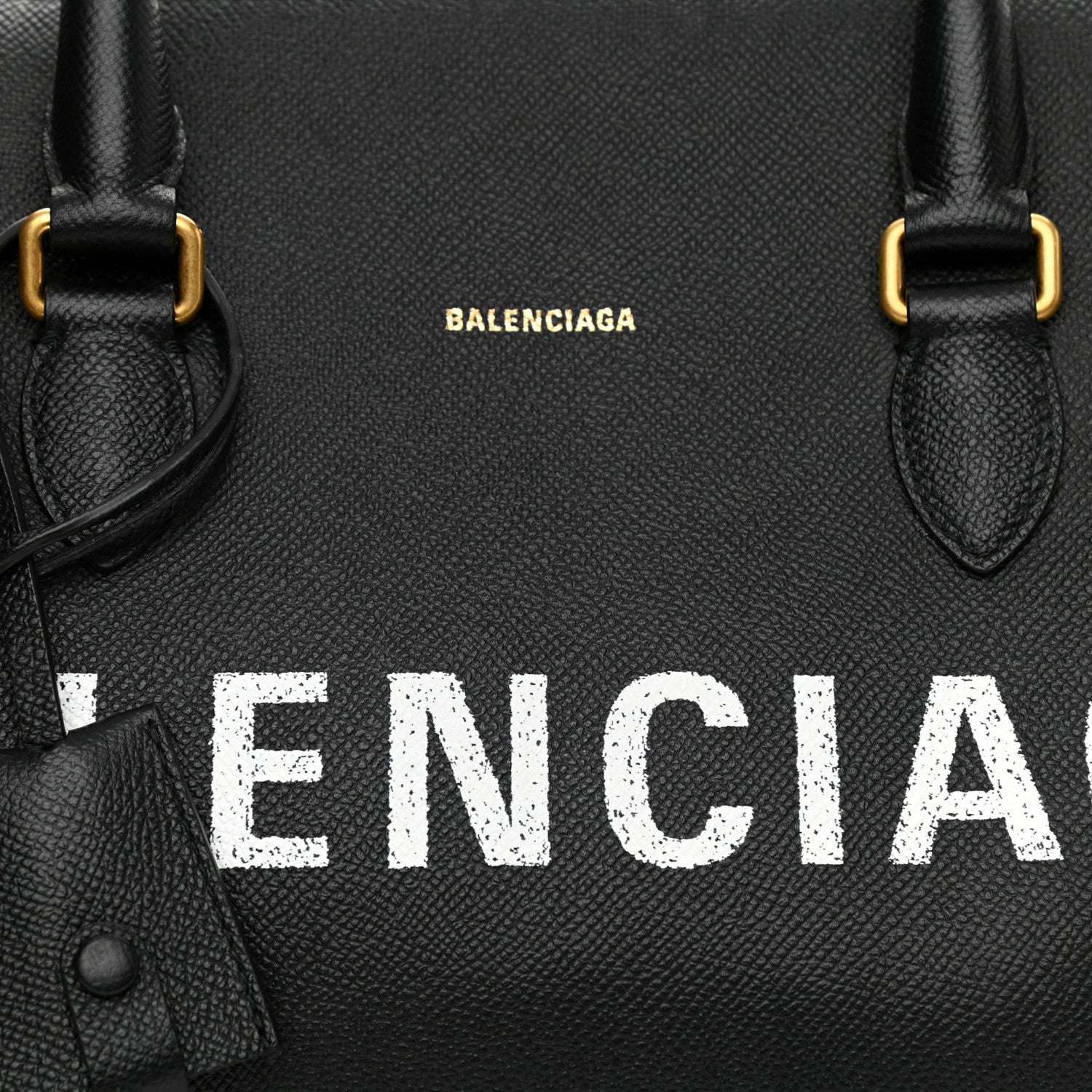 Balenciaga Grained Calfskin Medium Ville Bowling Bag Black 7 of 10