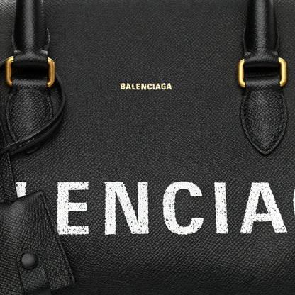 Balenciaga Grained Calfskin Medium Ville Bowling Bag Black 7 of 10