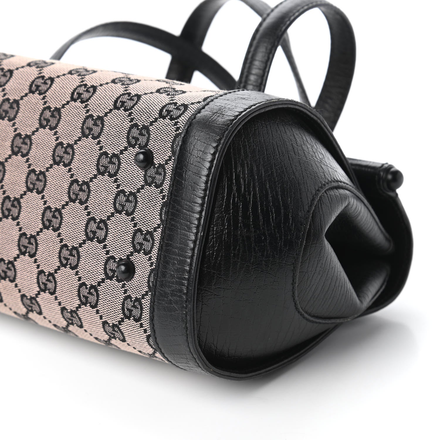 Gucci Monogram Bamboo Bullet Handbag Black 7 of 13