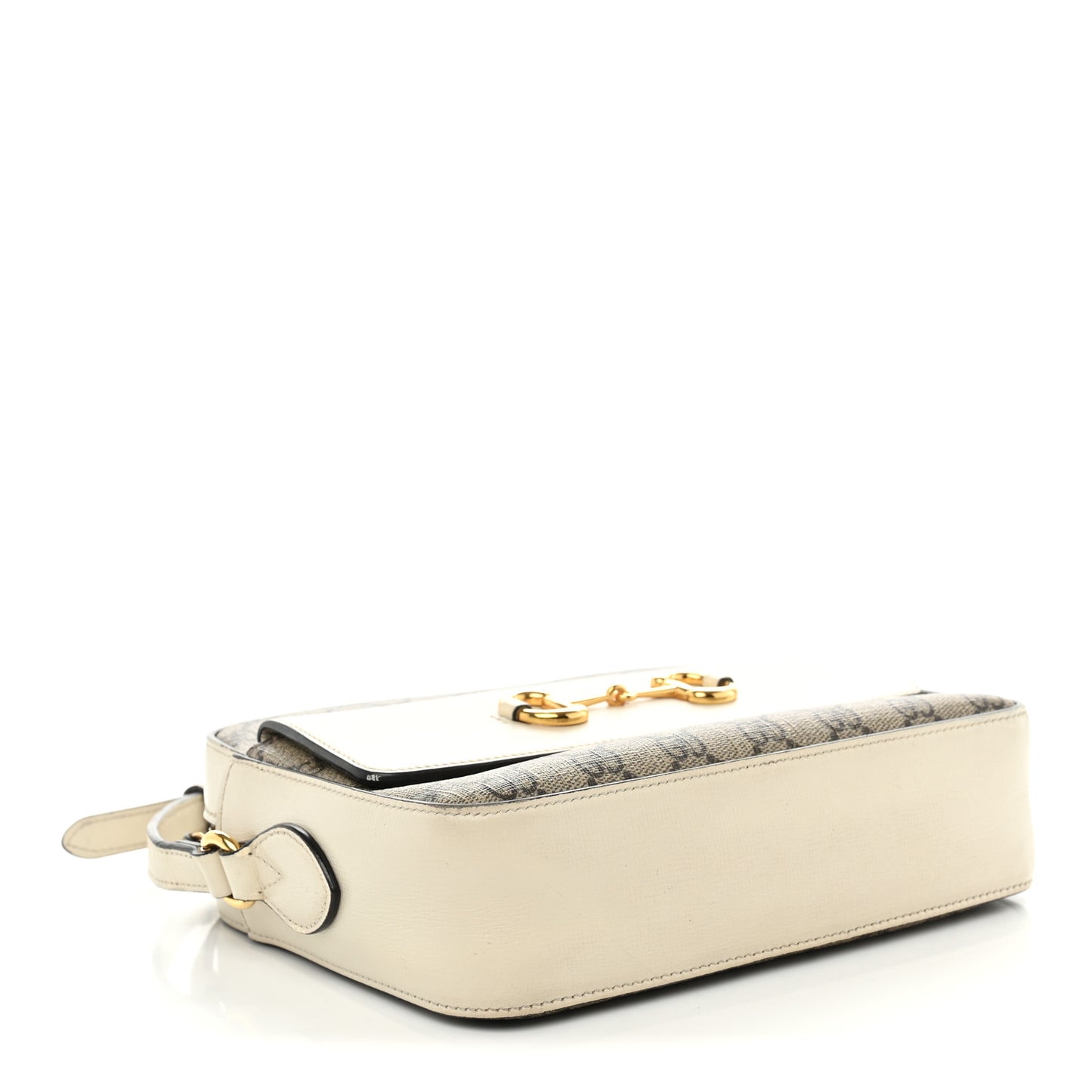 GG Supreme Monogram Small Horsebit 1955 Shoulder Bag Beige Mystic White