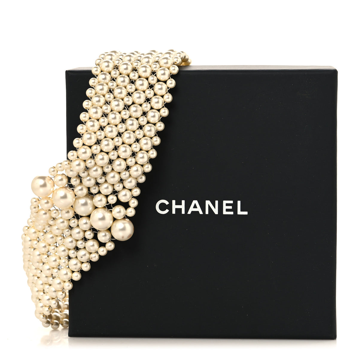 Chanel Pearl Multi Strand Choker Necklace Gold 5 of 5