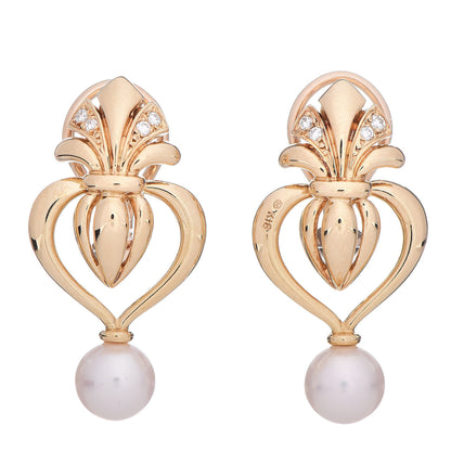 Mikimoto 18K Yellow Gold Diamond Akoya Pearl 7mm Jacket Clip-On Earrings Set of 3 1 of 6