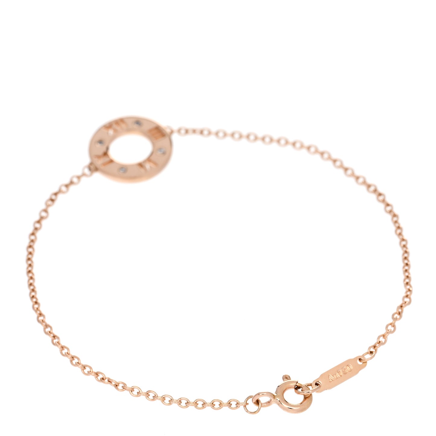 18K Rose Gold Diamond Atlas Pierced Bracelet