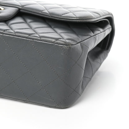 Chanel Lambskin Quilted Jumbo Double Flap Grey 10 of 10