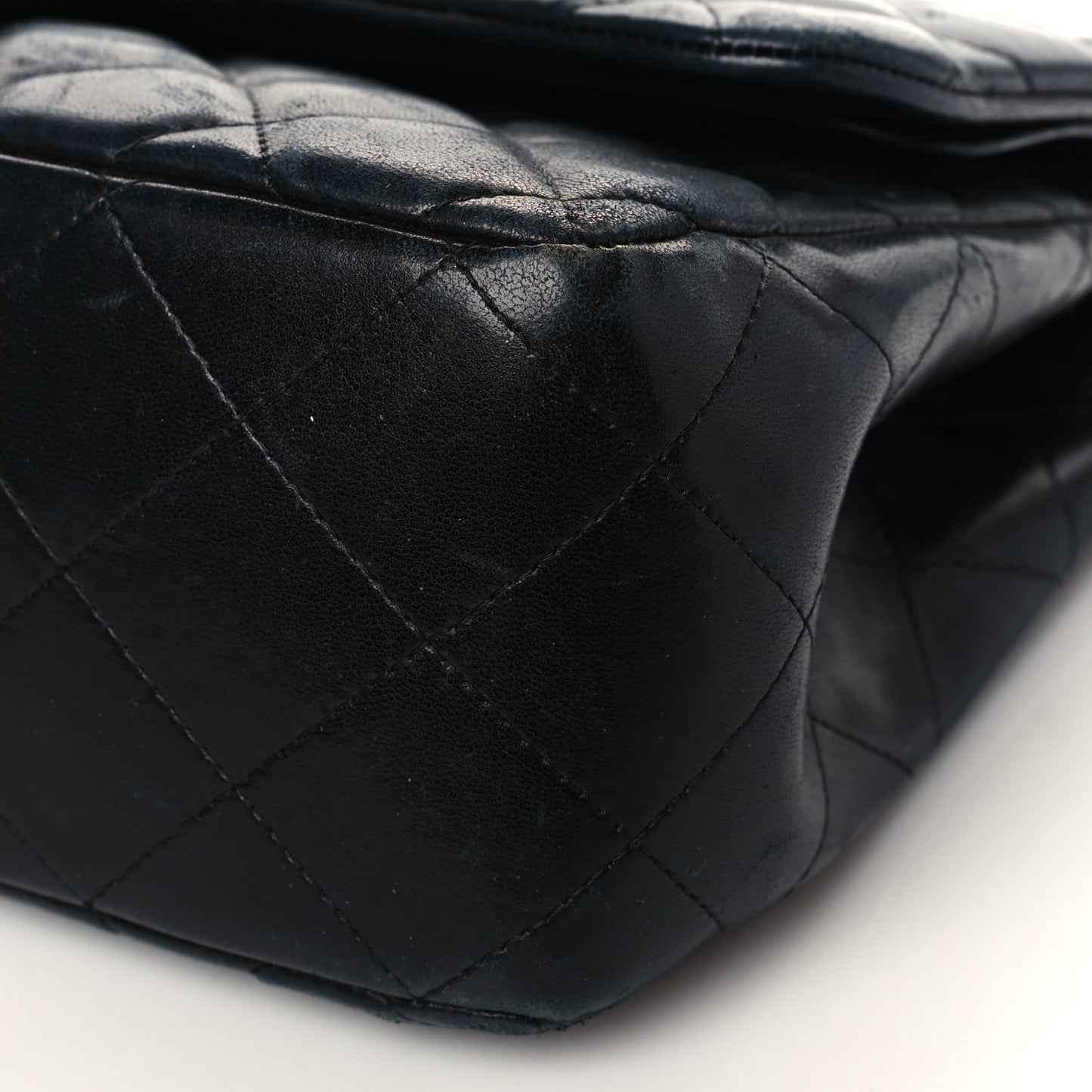 Lambskin Quilted Jumbo Double Flap Black