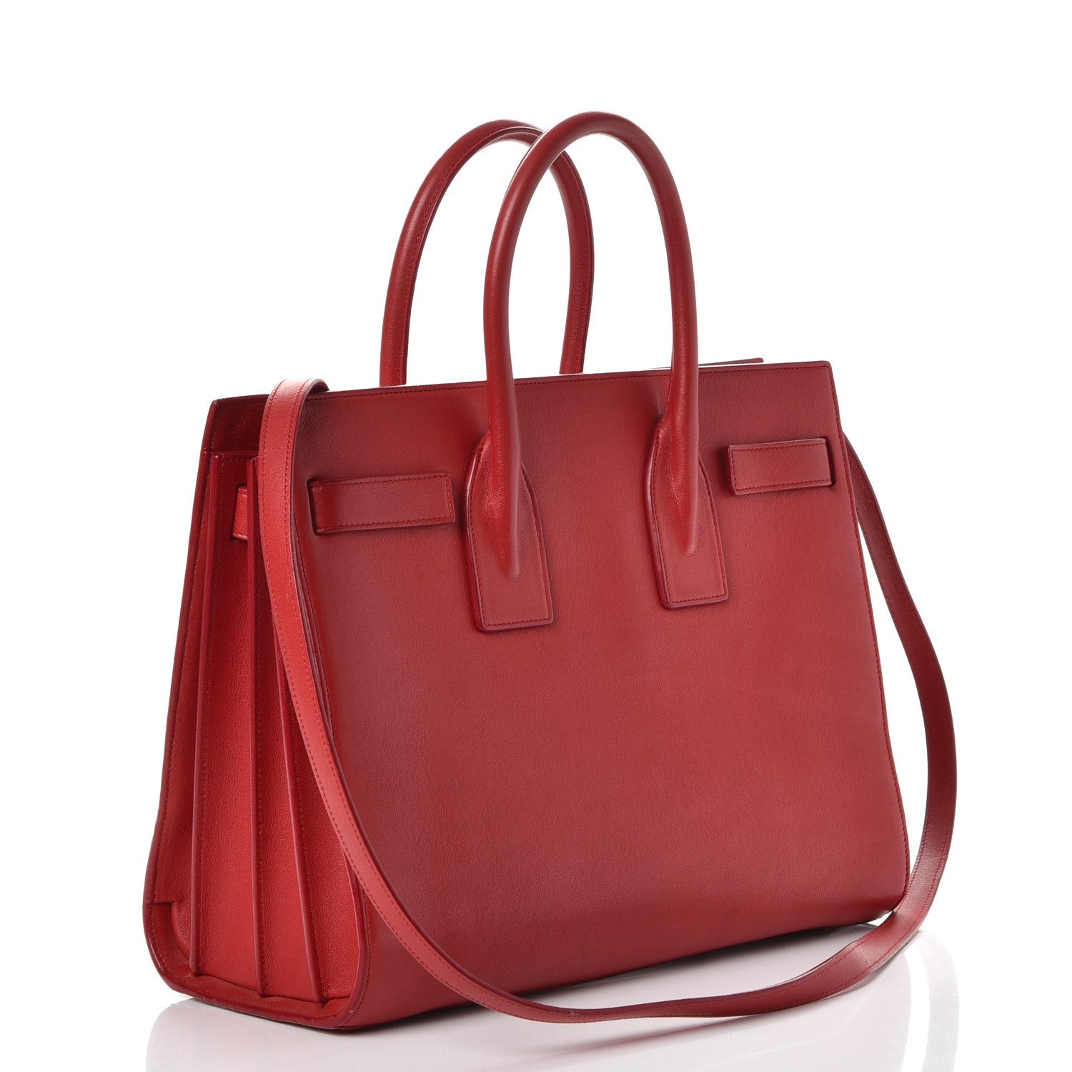 Saint Laurent Calfskin Small Sac De Jour Lipstick Red 4 of 13