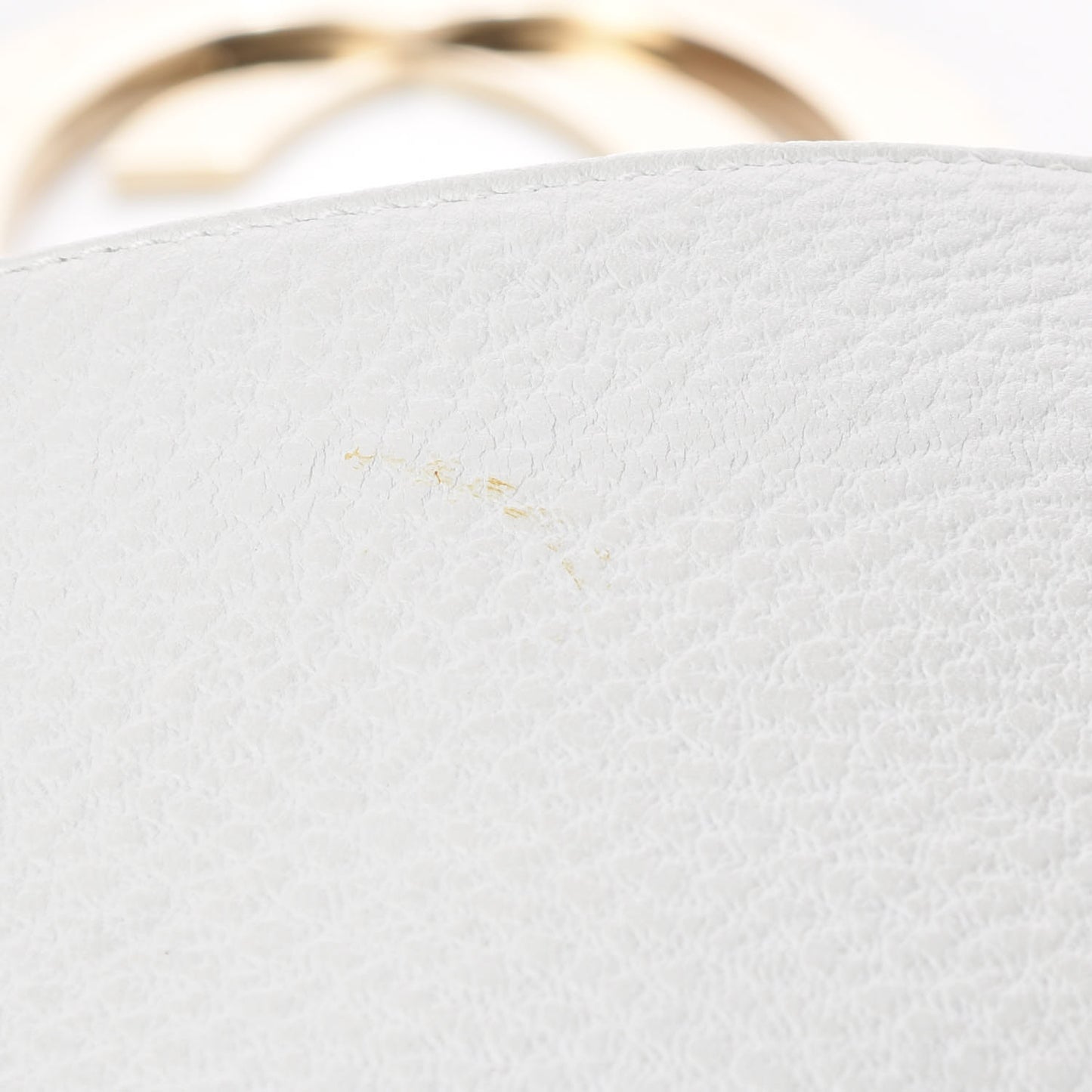 Pebbled Calfskin Web Blondie Flap White