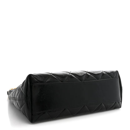 Chanel Shiny Crumpled Lambskin Quilted CC Funky Town Hobo Black 4 of 11
