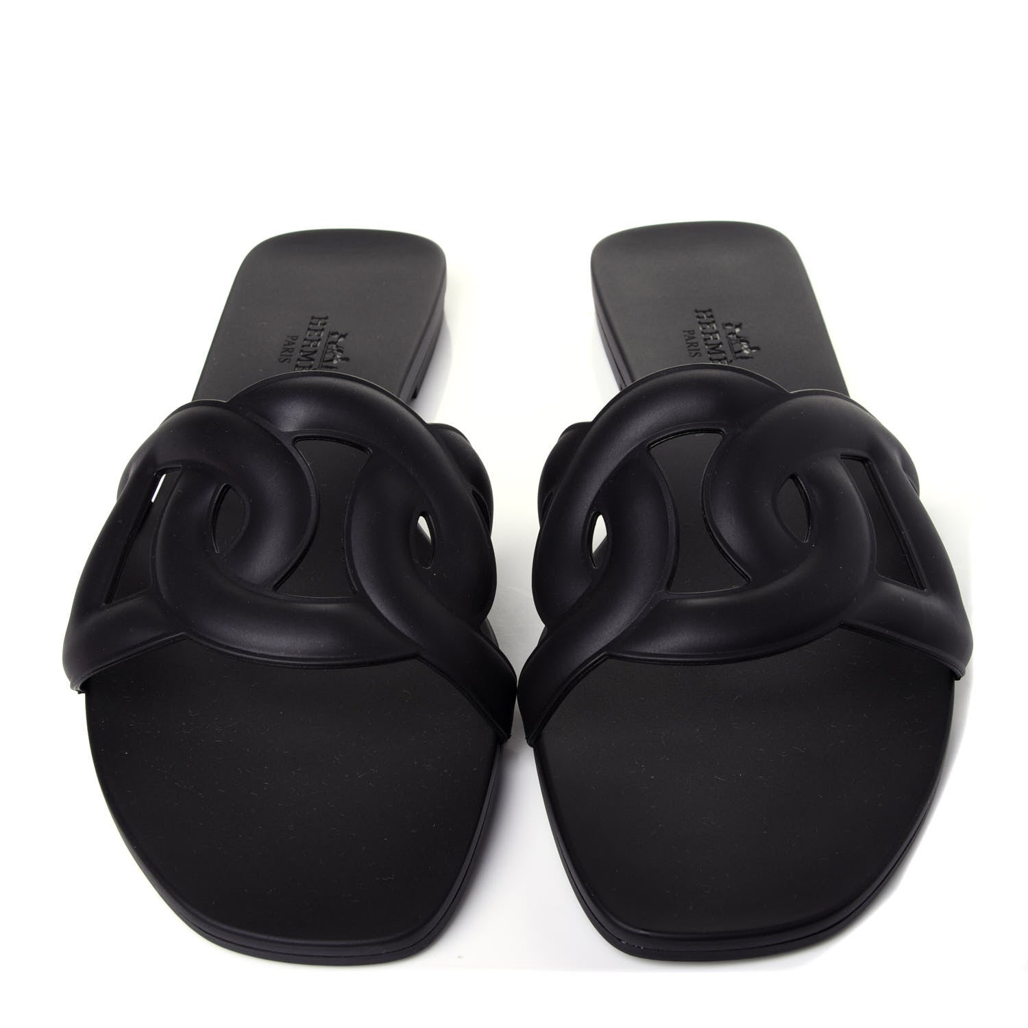Hermes Rubber Aloha Sandals 36 Black 5 of 10