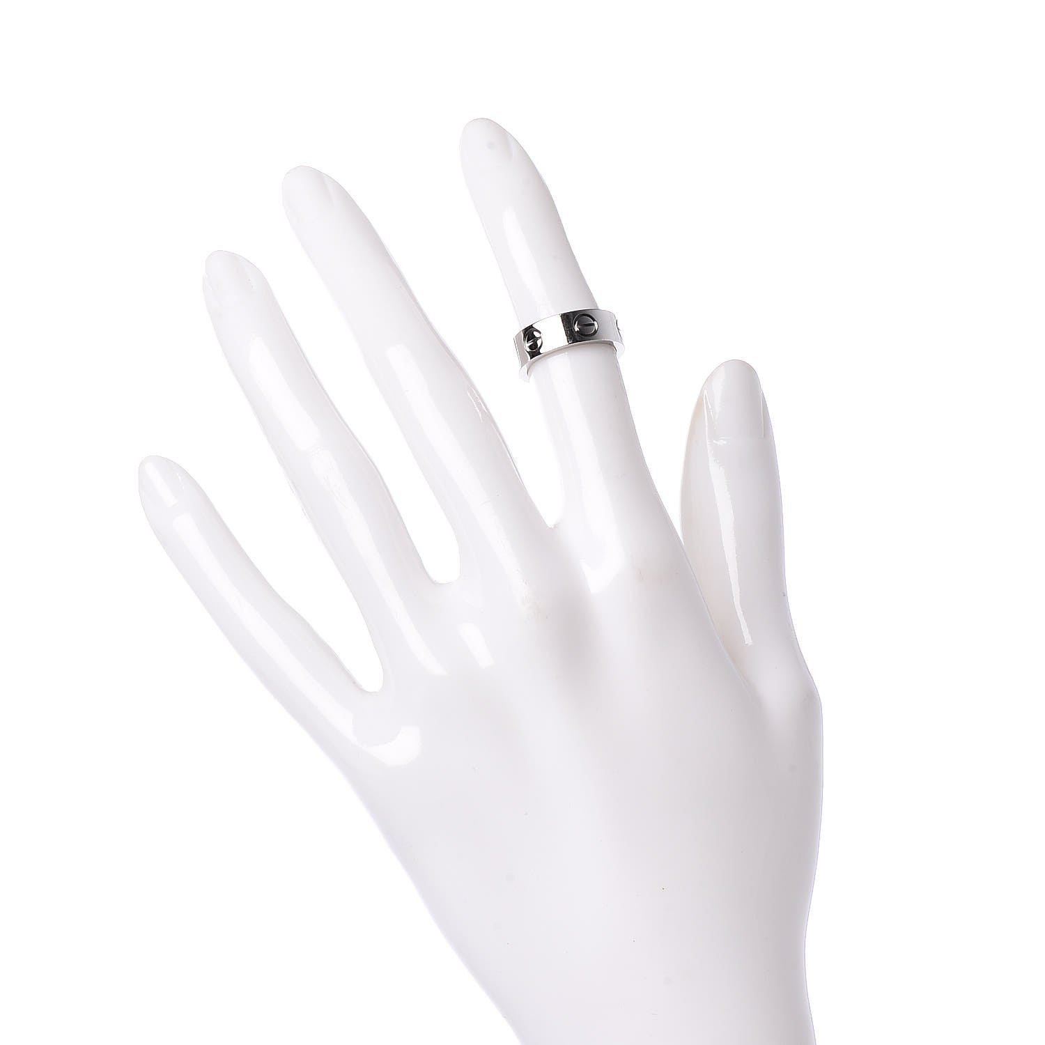 Cartier 18K White Gold 5.5mm LOVE Ring 47 4 2 of 4