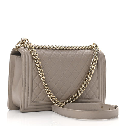 Chanel Caviar Quilted New Medium Boy Flap Dark Beige 3 of 10