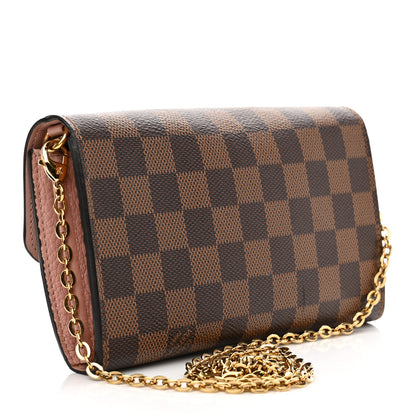 Louis Vuitton Damier Ebene Croisette Chain Wallet Rose Ballerine 3 of 10