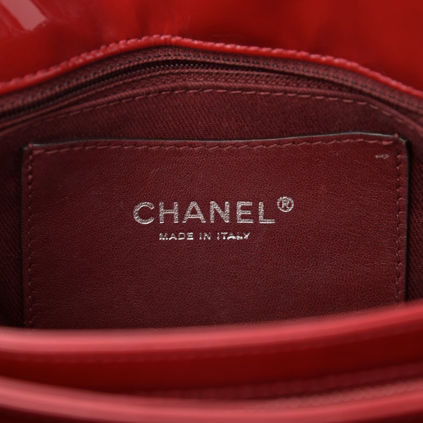 Patent Quilted Small Just Mademoiselle Bowling Bag Red