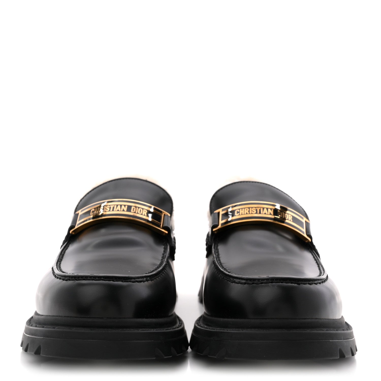 Christian Dior Brushed Calfskin Shearling Dior Code Lug Sole 15mm