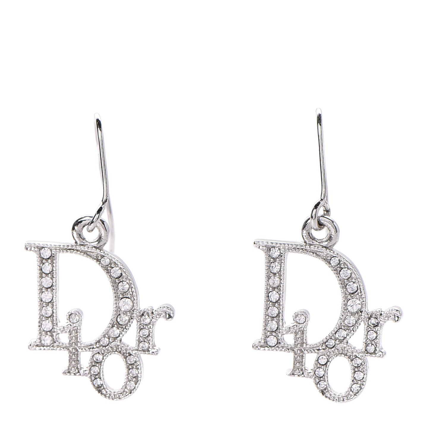 Crystal Logo Earrings Silver