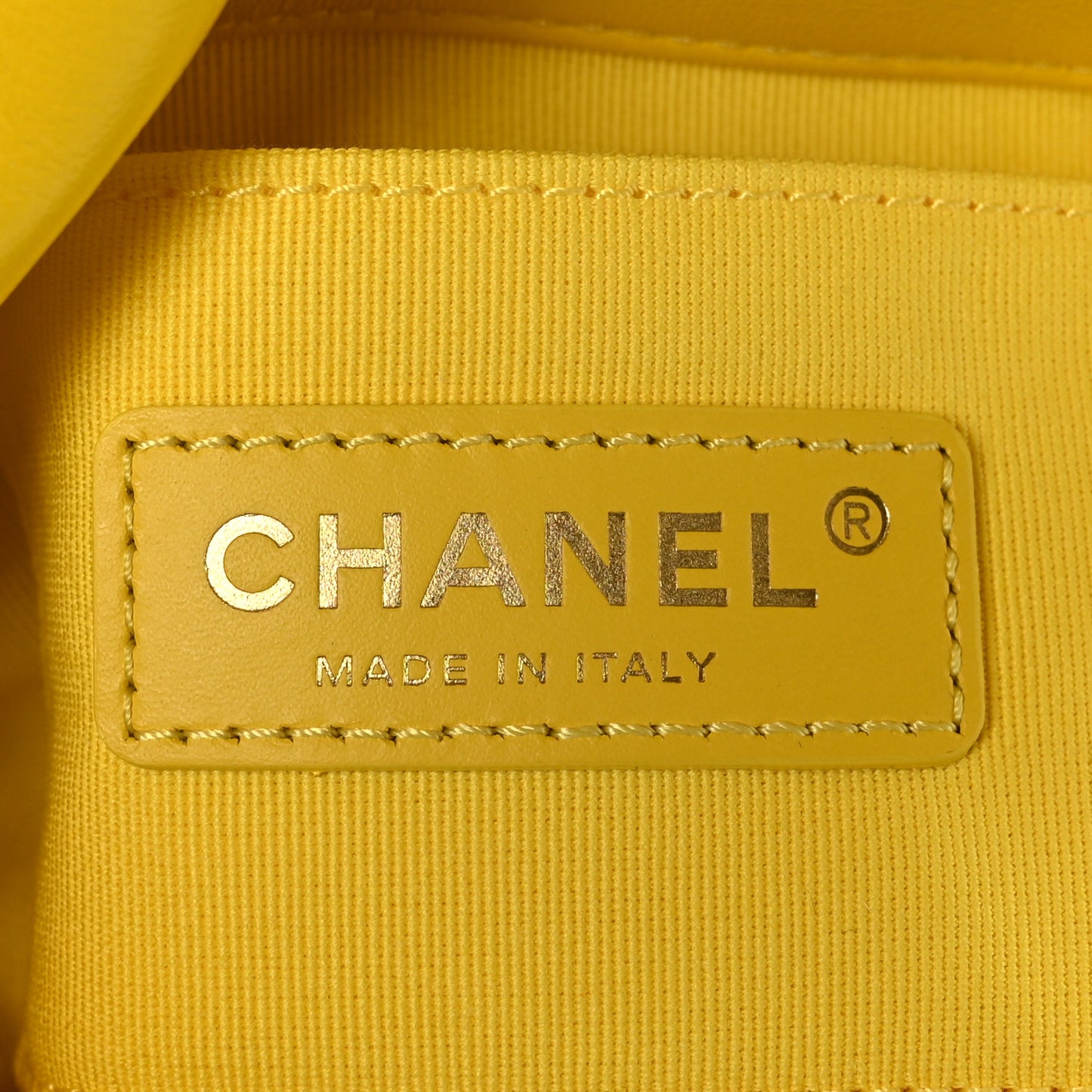 Lambskin Quilted Mini Lacquered Chain Flap Yellow