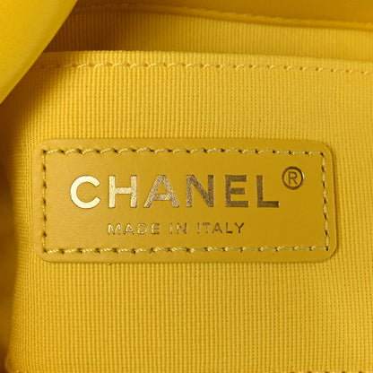 Chanel Lambskin Quilted Mini Lacquered Chain Flap Yellow 7 of 9