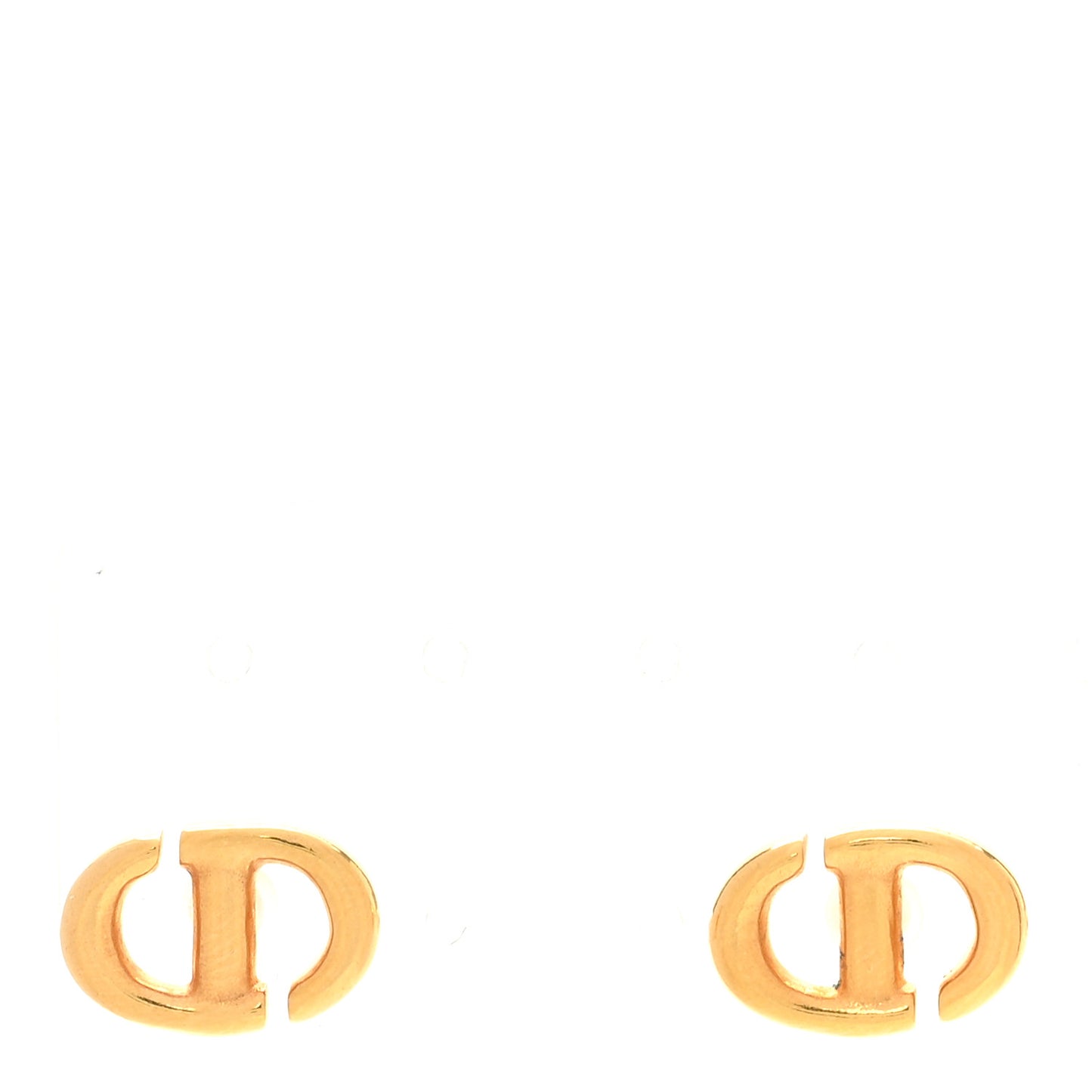 Metal Petit CD Stud Earrings Gold