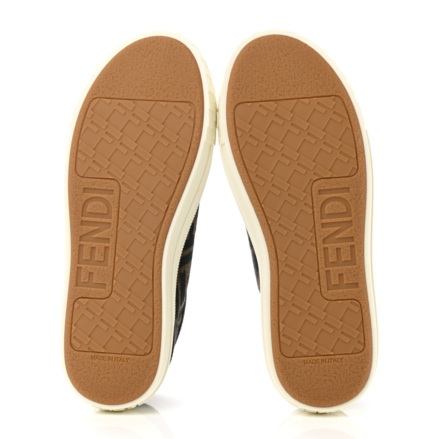 Fendi Fabric Jacquard FF Womens Domino Low Top Sneakers 36 Tobacco 6 of 10