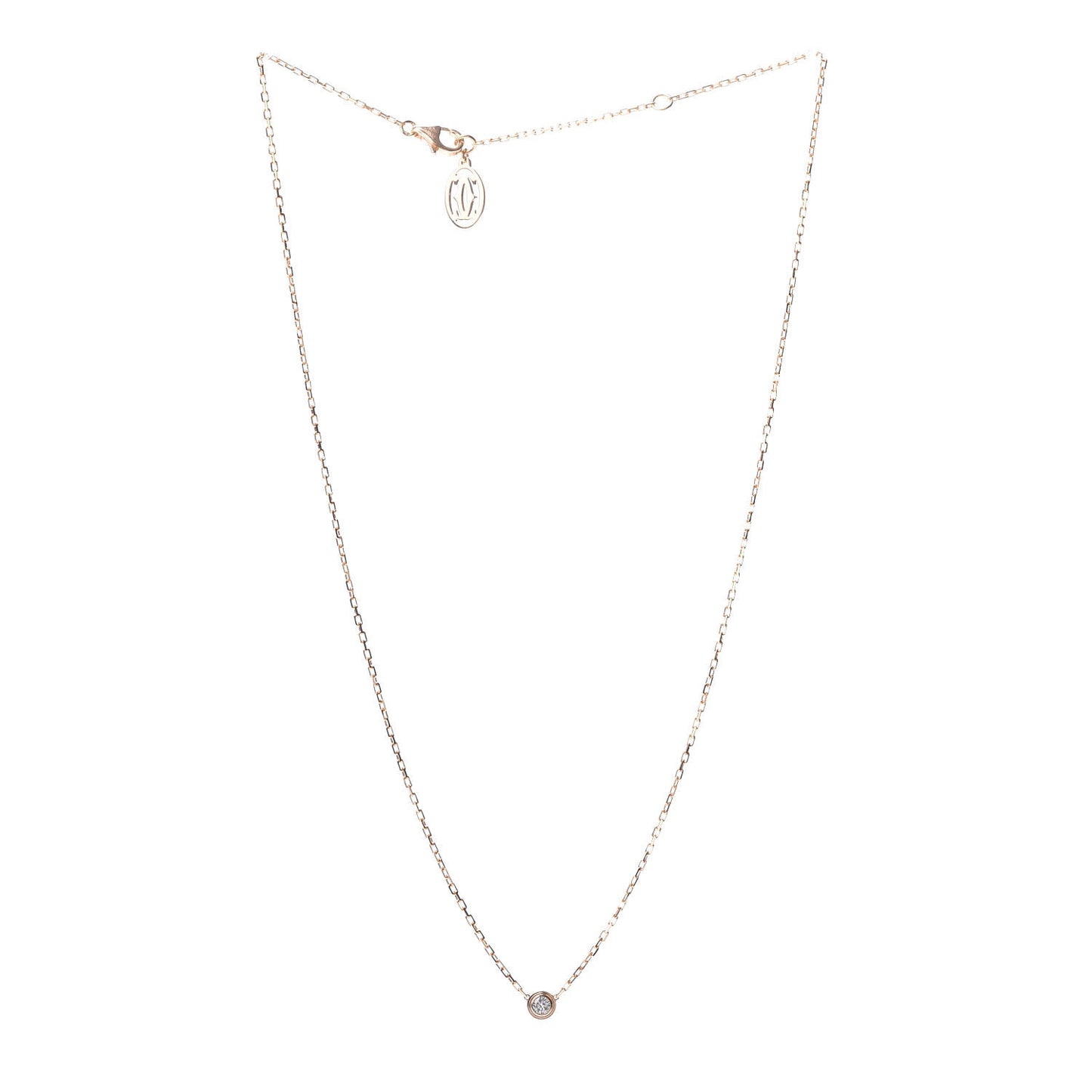 18K Pink Gold Diamond SM D'Amour Pendant Necklace