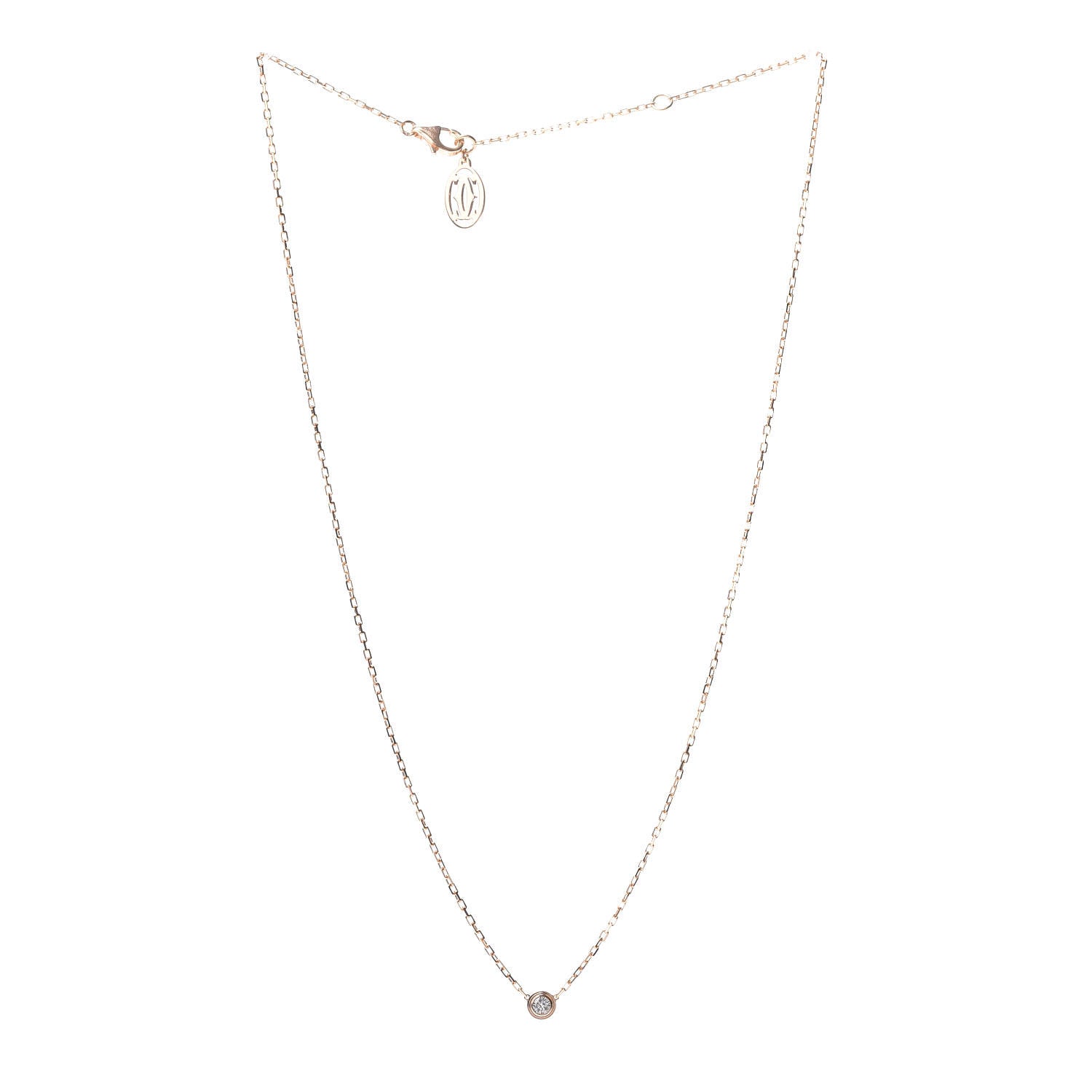 Cartier 18K Pink Gold Diamond SM D'Amour Pendant Necklace 3 of 4