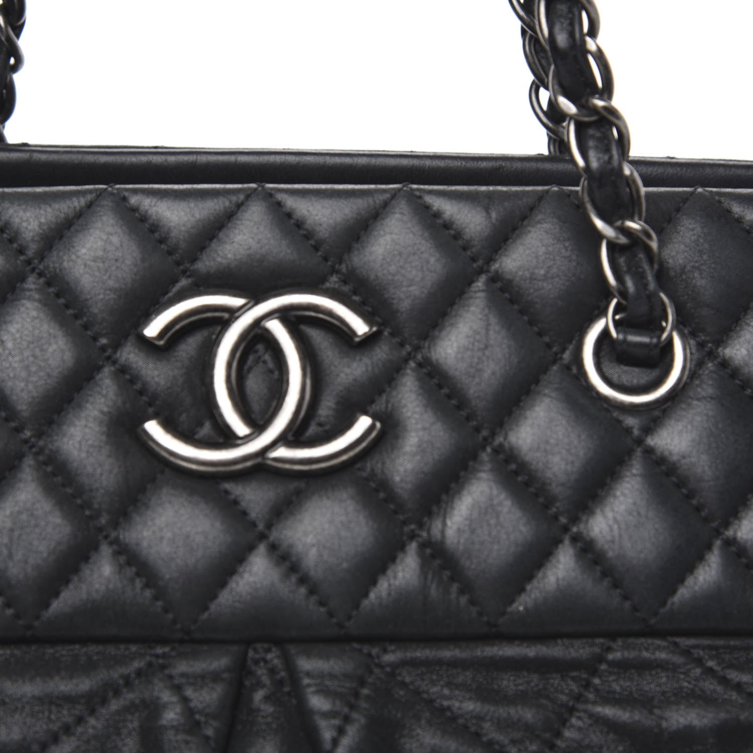 Chanel Iridescent Calfskin Chic Quilt Bowling Bag Black 13 of 14