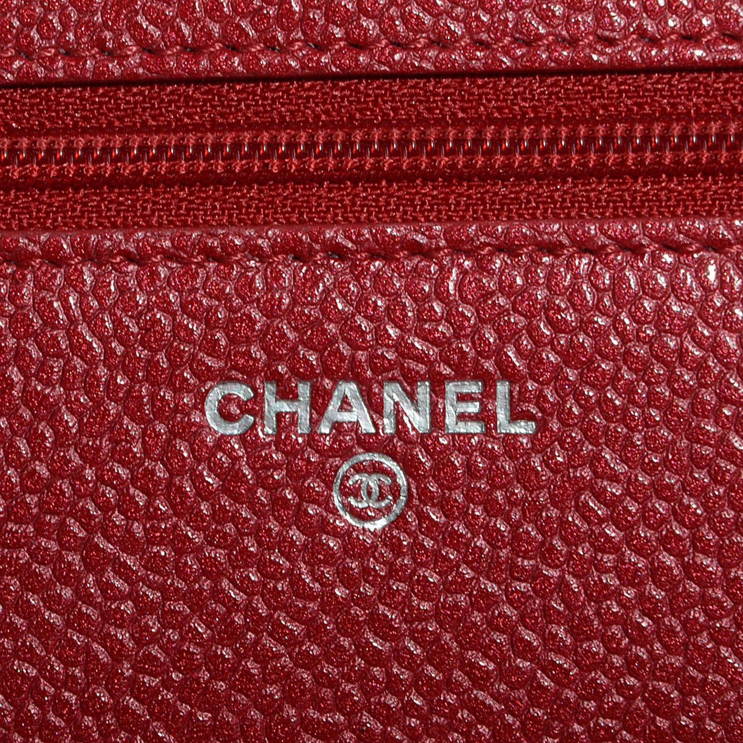 Caviar Quilted Wallet On Chain WOC Dark Pink