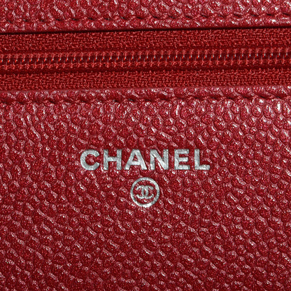 Chanel Caviar Quilted Wallet On Chain WOC Dark Pink 6 of 9