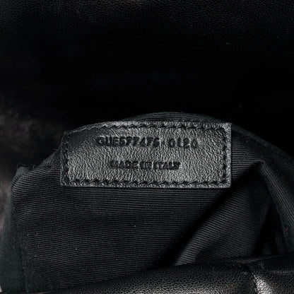 Saint Laurent Lambskin Quilted Monogram Monochrome Medium Loulou Puffer Chain Satchel Black 8 of 12