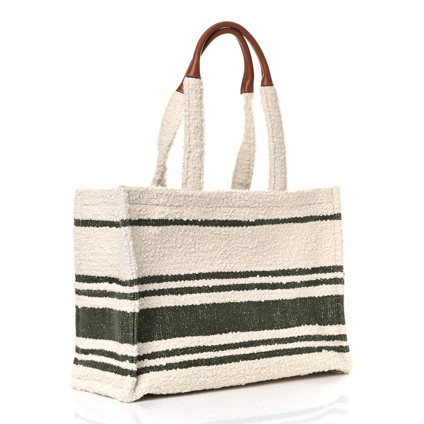 Stripe Triomphe Large Cabas Thais Khaki Tan