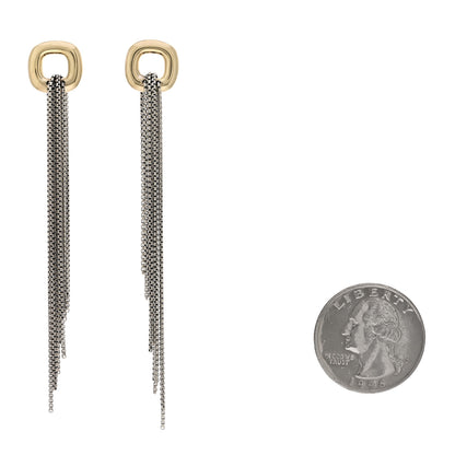 David Yurman Sterling Silver 18K Yellow Gold Waterfall Drop Earrings 2 of 4