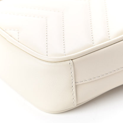 Gucci Calfskin Matelasse Mini GG Marmont Crossbody Bag White 8 of 8