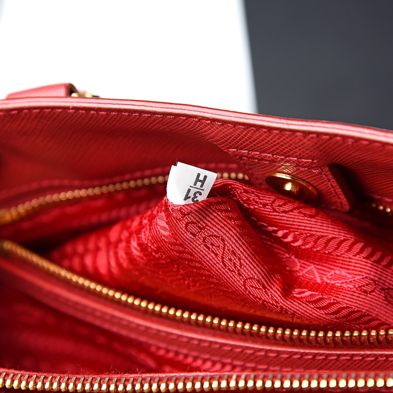 Prada Saffiano Lux Medium Tote Fuoco 7 of 16