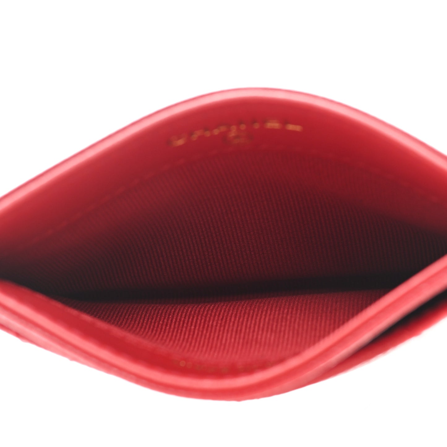 Caviar Quilted Card Holder Red