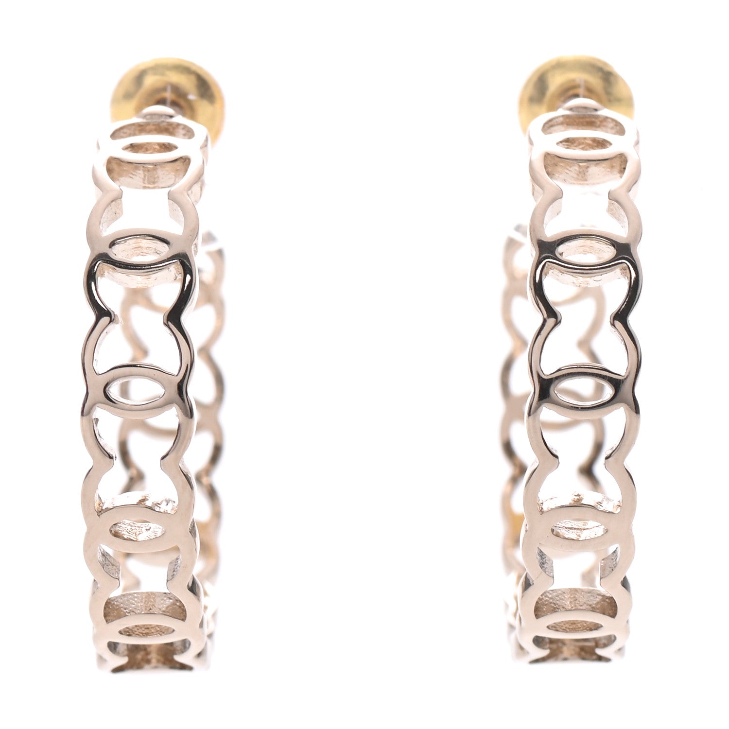 Chanel Metal CC Hoop Earrings Gold 1 of 5