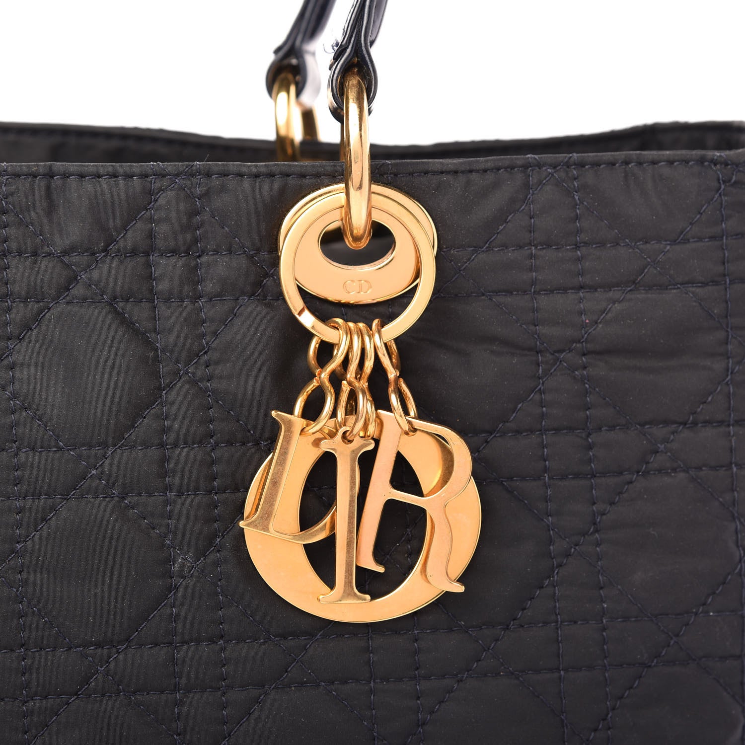 Christian Dior Nylon Cannage Large Lady Dior Tote Black 10 of 10