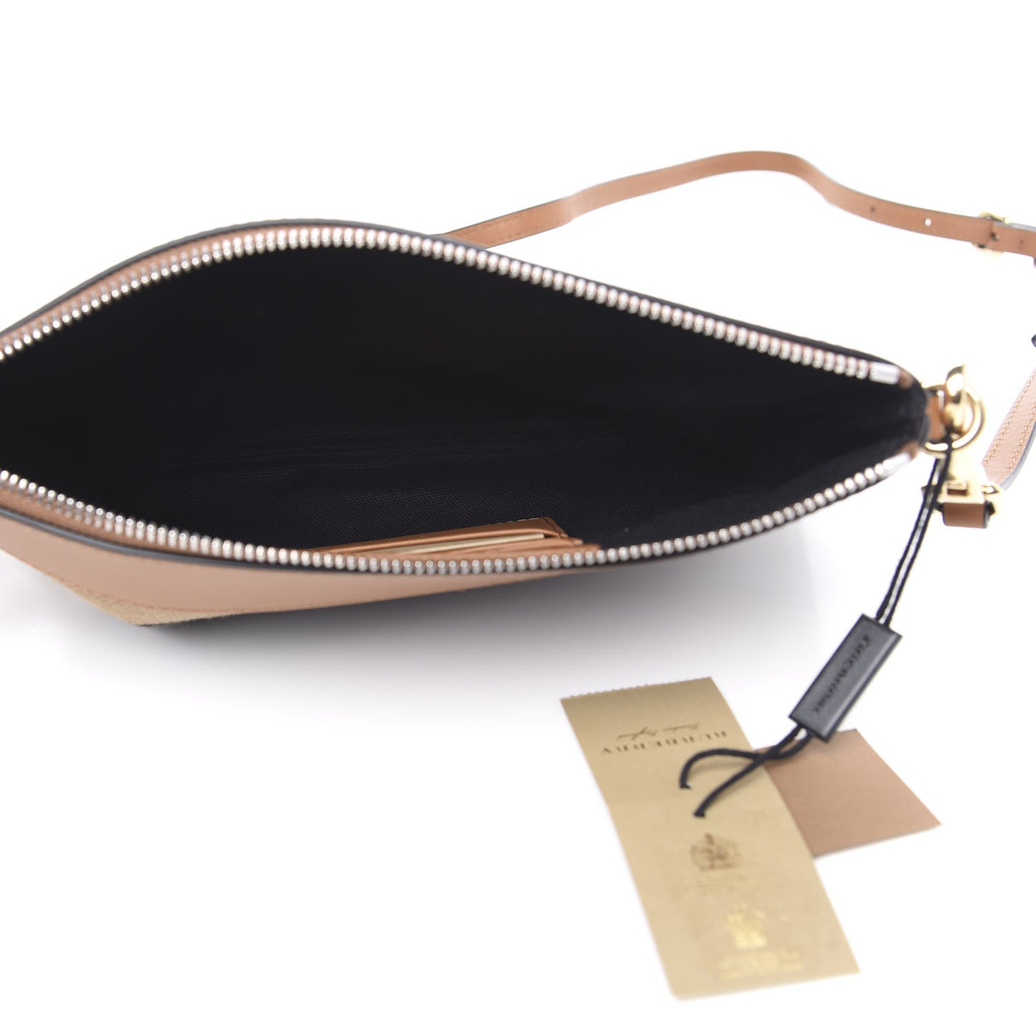 Burberry Mega Check Peyton Crossbody Clutch Bag Saddle Brown 4 of 9
