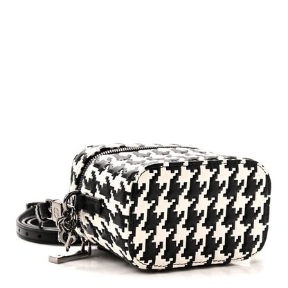 Christian Dior Calfskin Macro Houndstooth Embossed Micro Lady Dior Vanity Case Black White 4 of 9