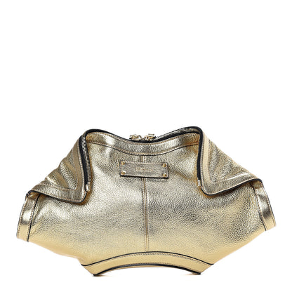 Alexander McQueen Metallic Lambskin De Manta Clutch Light Gold 1 of 7