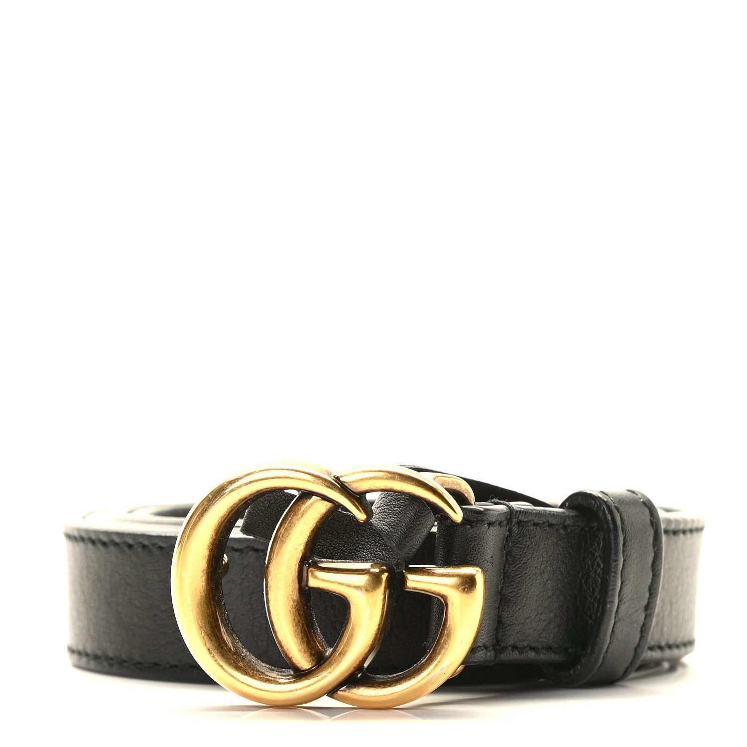 Gucci Calfskin Double G 20mm Belt 80 32 Black 1 of 4