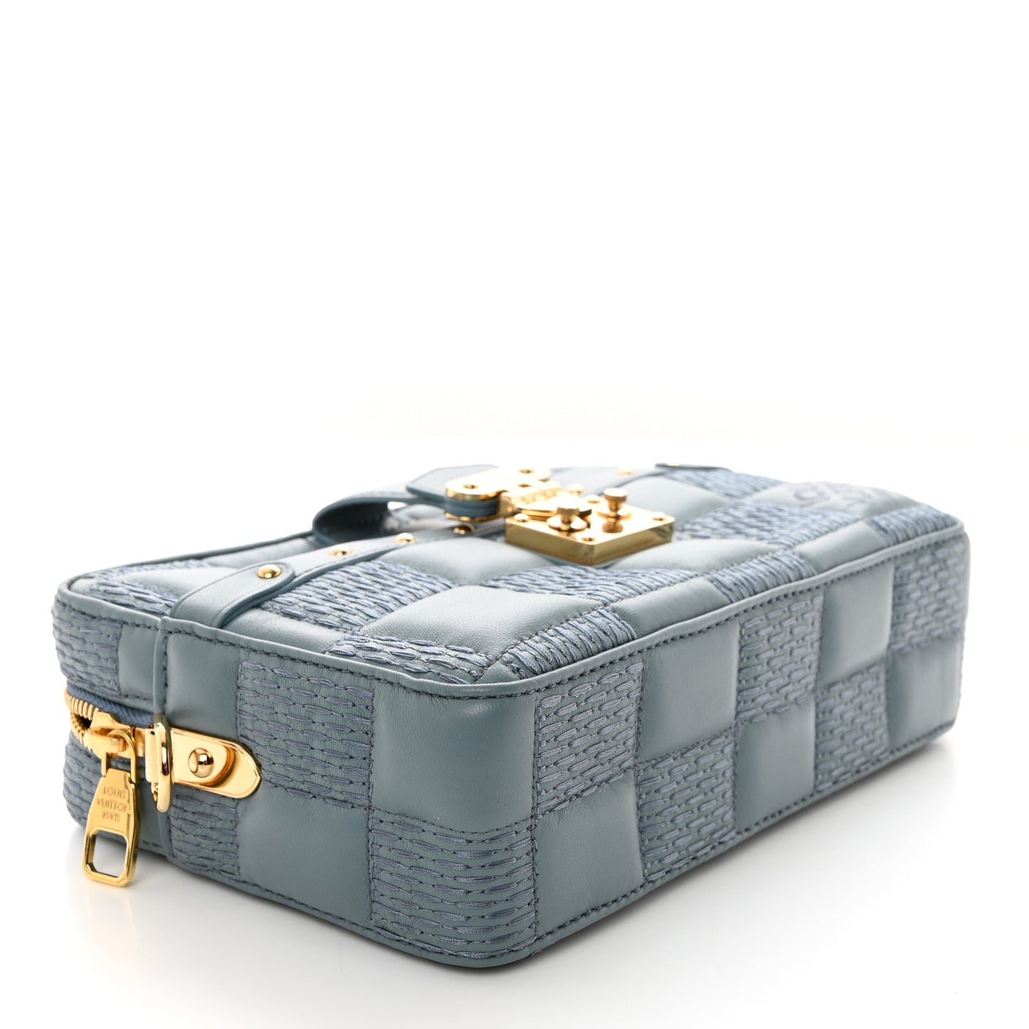 Lambskin Damier Quilt Troca PM Glacier