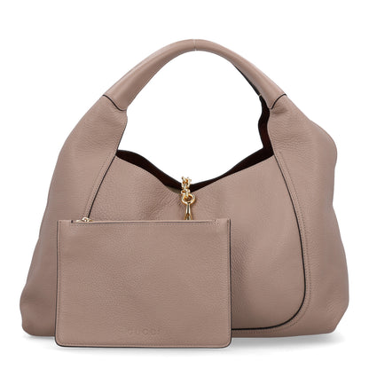 Gucci Grained Calfskin Softbit Maxi Shoulder Bag Taupe 3 of 11