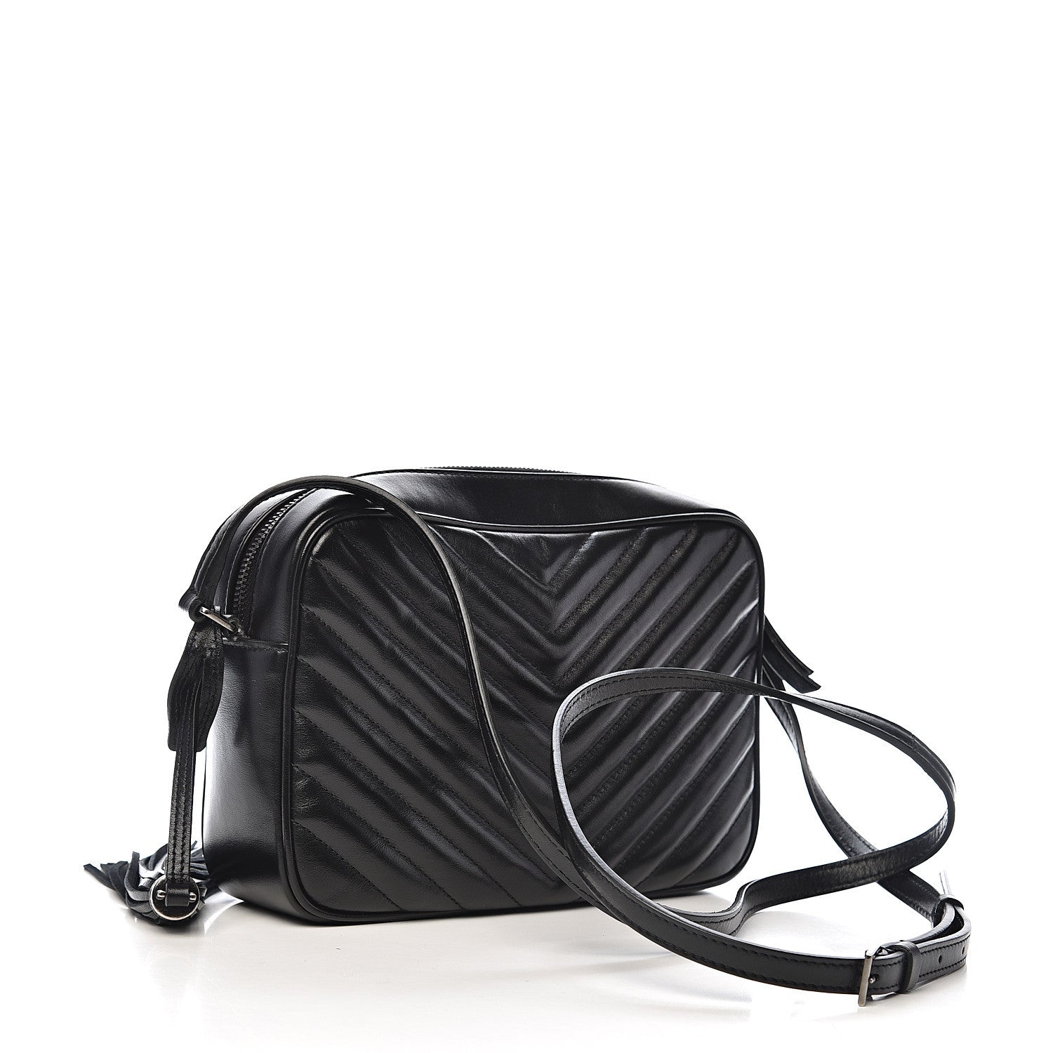 Saint Laurent Calfskin Matelasse Monogram Lou Camera Bag Black 2 of 9