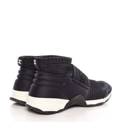 Chanel Stretch Fabric CC Sneakers 36 Black 4 of 8