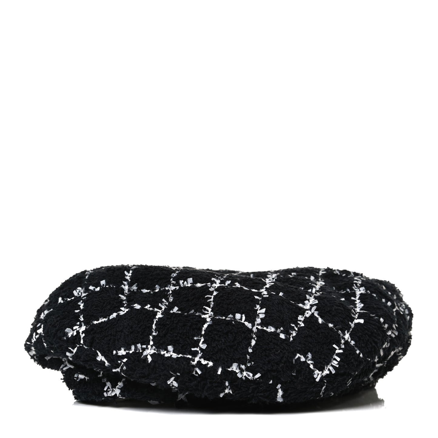 Tweed Beret Hat M Black White