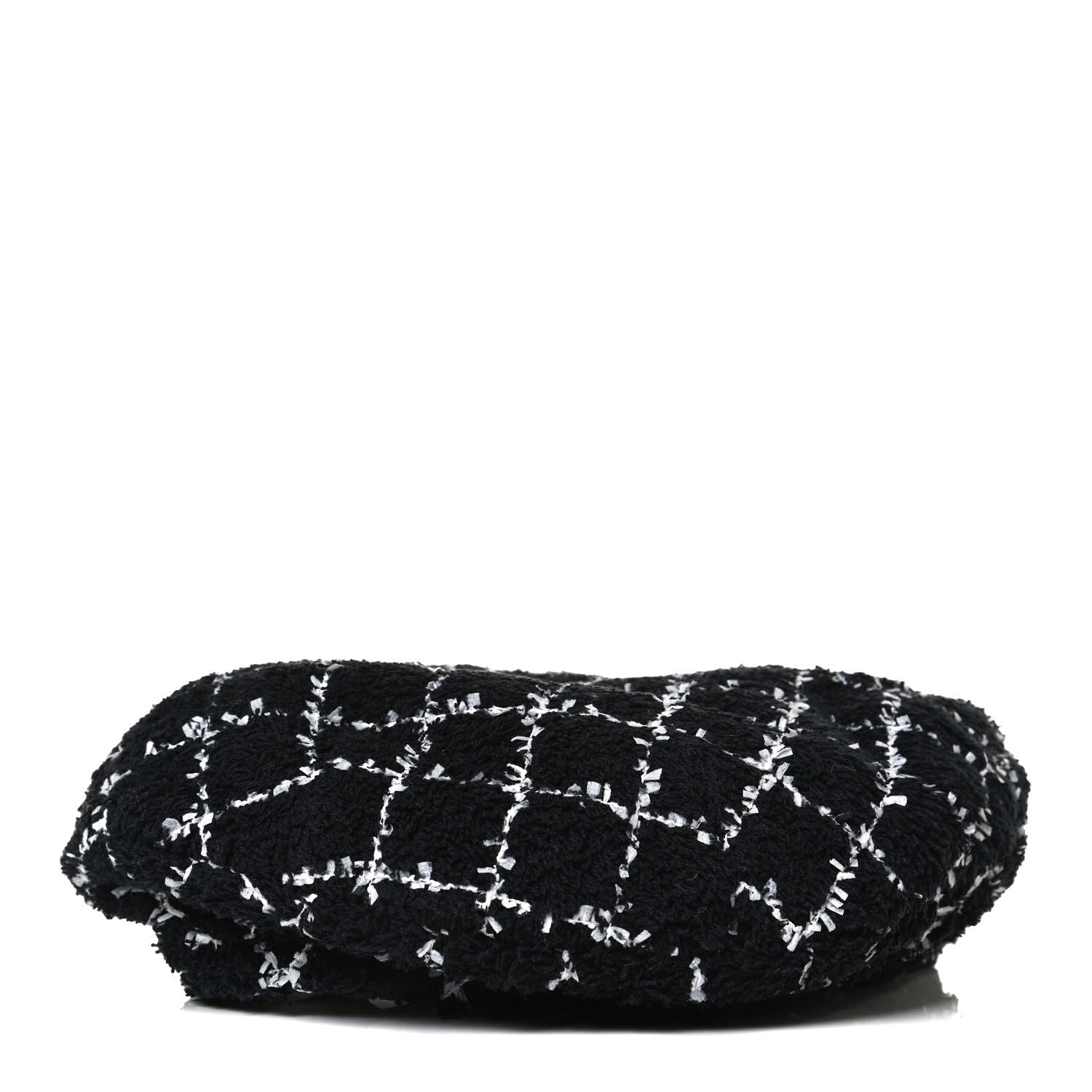 Chanel Tweed Beret Hat M Black White 1 of 6