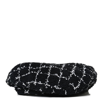 Chanel Tweed Beret Hat M Black White 1 of 6